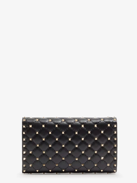 Valentino Garavani Rockstud Spike leather shoulder bag with iconic all-over studs - Nero