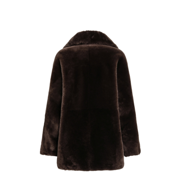 Oak Brown Zip Up Shearling Jacket