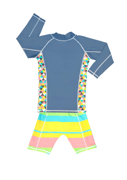 TeePeeTo UV50+ Whale Long Sleeve Swim Top and Shorts Set