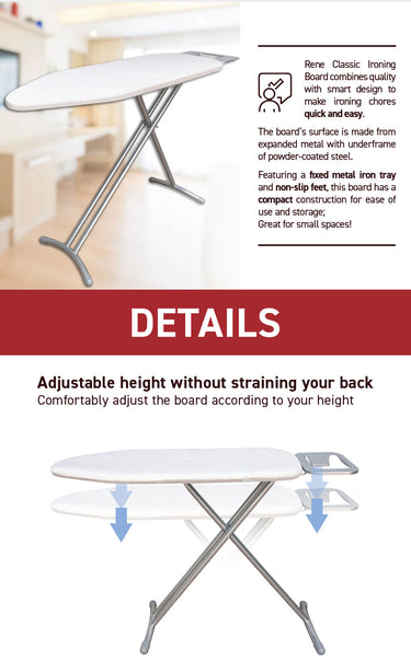 E70883 Rene Ironing Board Classic L 120X40Cm