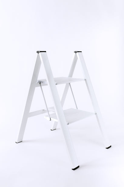 Ml5Bwh Lucano Alum Slim 2-Step Stool (White)