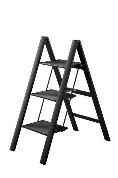 Ml8Bka Lucano Alum Slim 3-Step Stool (Black)