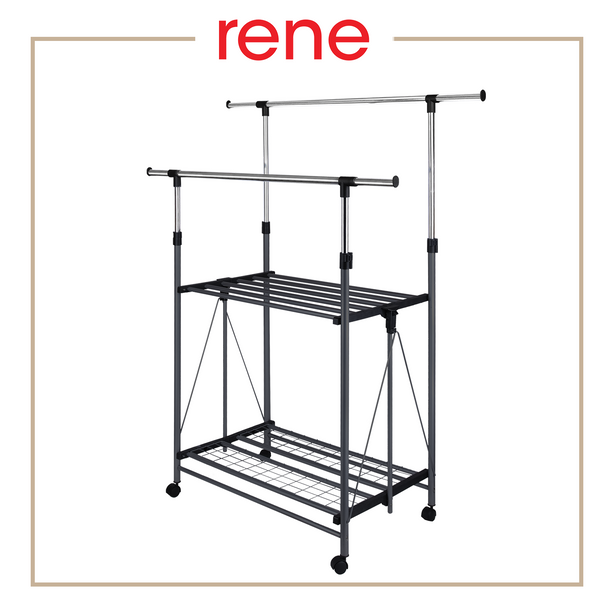 E70422 Rene Ocho Foldable Double Garment Rack