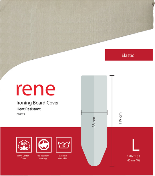 E70829 Rene Heat Resistant Iron Board Cover Classic L (120X40Cm)