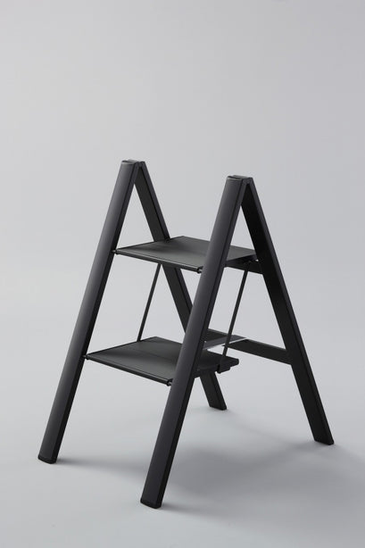 Ml5Bka Lucano Alum Slim 2-Step Stool (Black)