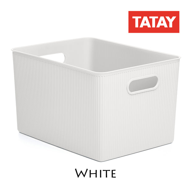 T0104.01 Tatay Storage Basket XL Baobab 22L (White)