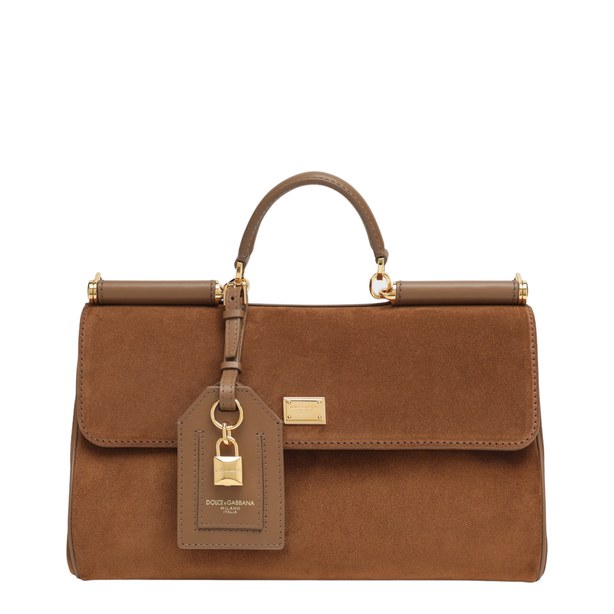 My Sicily Medium Suede Handbag - Dark Brown