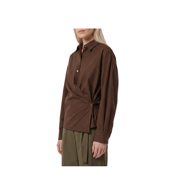 Straight Collar Twisted Shirt
