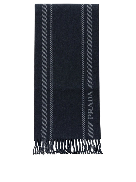 Prada Wool and cashmere fringed scarf - Blue