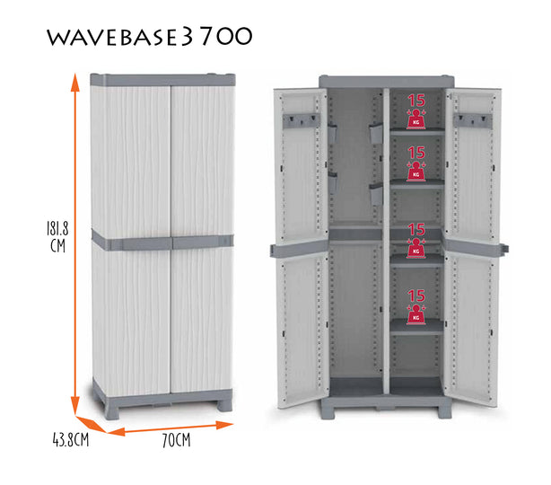 Tr2565 Terry Base3700 Cabinet (4 Shelves, 4 Bins, 2 Hook Racks)