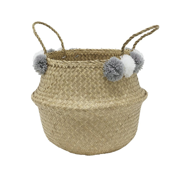Peare Pom Pom Seagrass Basket