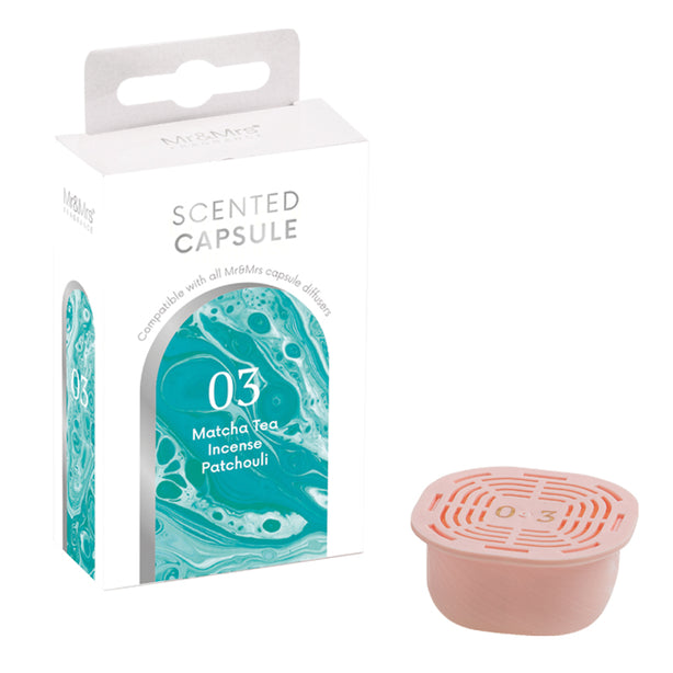 Mr & Mrs Fragrance Scented Capsules - 03
  
  Fragrance : Matcha Tea, Incense, Patchouli