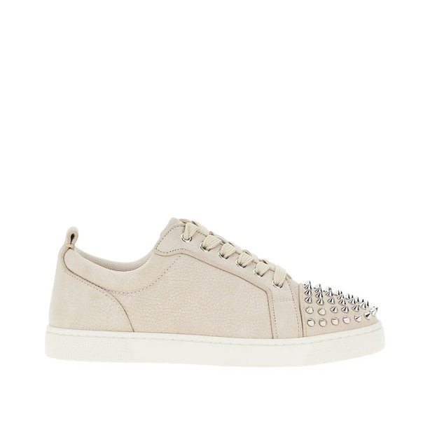 CHRISTIAN LOUBOUTIN Grained nubuck Louis Junior Spikes sneakers