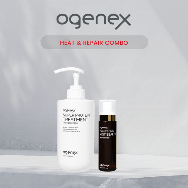 [ogenex] Heat & Repair Combo/Super Protein Treatment 500ml + Heating Oil Mist Sealer 100ml/Heat Protection & Damage Repair [International Shipping]