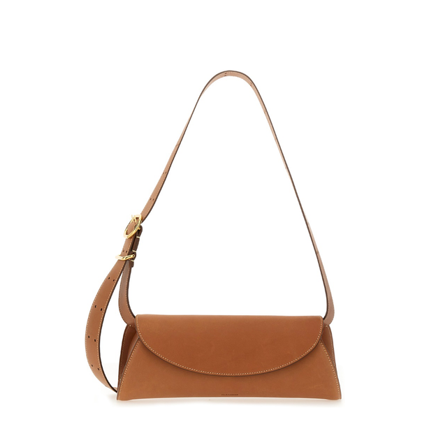 Cannolo Small Calf Leather Shoulder Bag - Tan