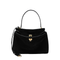 Rodeo Medium Suede & Smooth Calfskin Handbag - Black