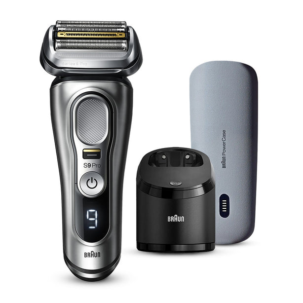 Braun Series 9 Electric Shaver 9477cc, 4+1 ProHead with ProLift Precision Trimmer, For Wet & Dry Use with Charging PowerCase