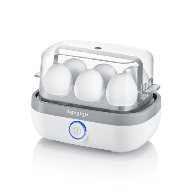 Severin EK 3164 Egg Boiler Cooker for 1 to 6 Eggs and Hardness Settings White