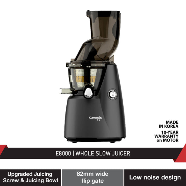 Kuvings E8000 Whole Slow Juicer with Dual Feeding Chute for Cold Press Masticating Juice (Pearl Black)