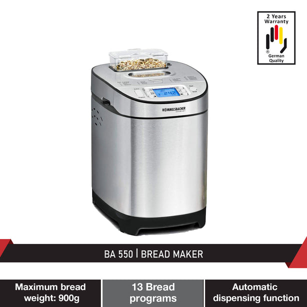 Rommelsbacher BA 550 Bread Maker with Automatic Ingredient Dispenser
