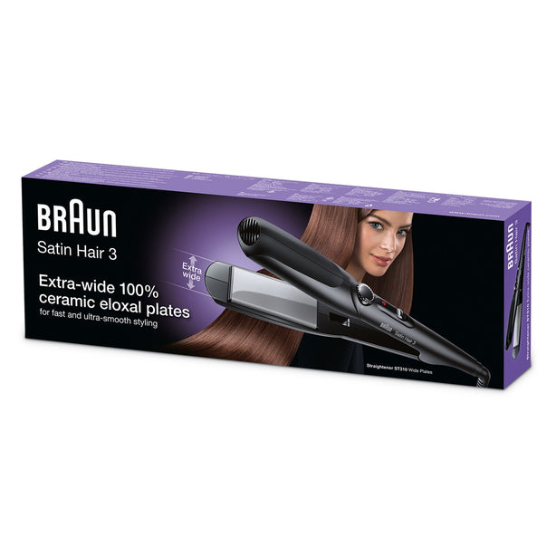Braun Satin Hair 3 ST 310 Hair Straightener Wide Floating Plate Ceramic Temperature Setting