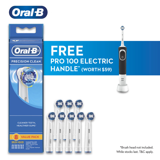Oral-B Refill 8's with Free Pro 100 Electric Handle