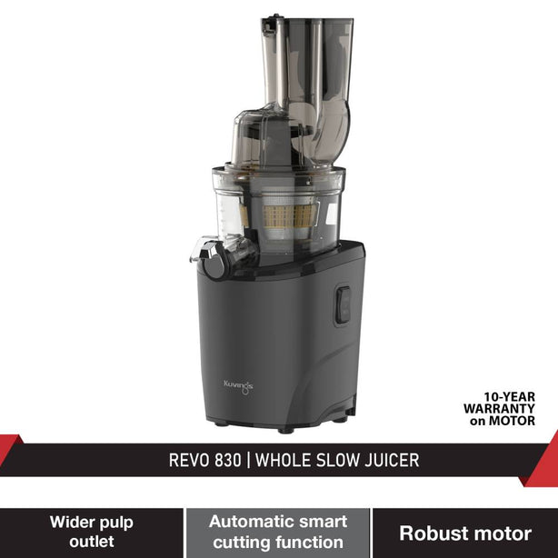 Kuvings REVO 830 Whole Slow Juicer with Triple Feeding Chute for Cold Press fibrous fruits and vegetables (Matt Black)