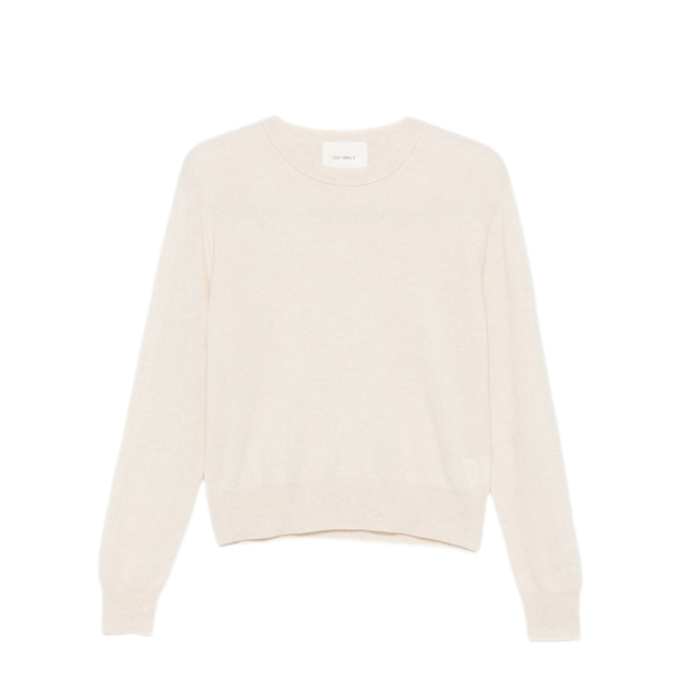 Ecru Cashmere Crew Neck Sweater