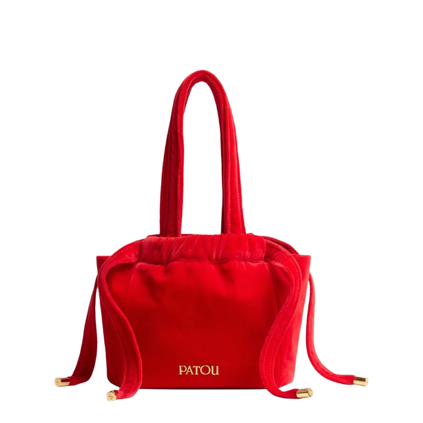 One Size Cotton Velvet Clutch Bag - Red