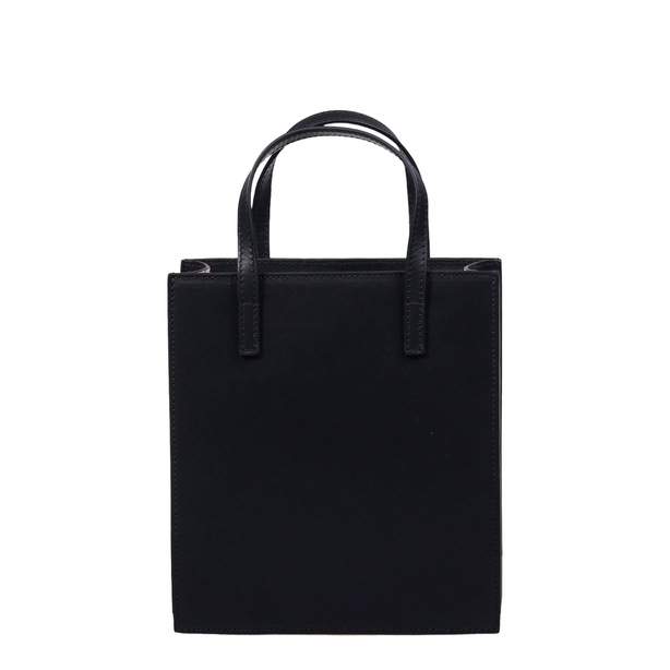 Pocket Medium Calf Leather Handbag - Black