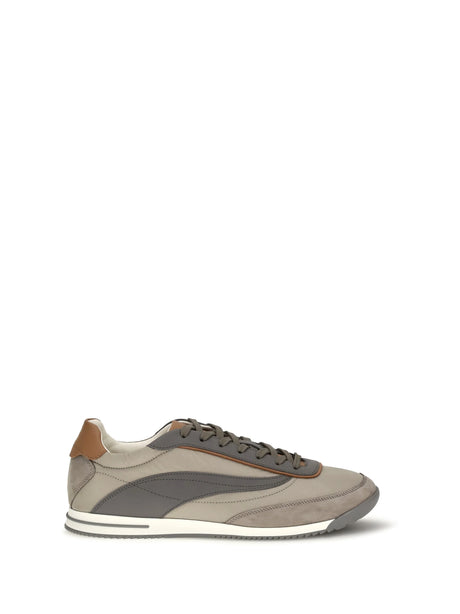 Brunello Cucinelli Lace-up suede Sneakers - Kaky+Stone+Piombo+Cuoio