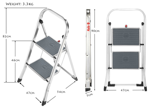 H4392-801 Hailo K60 Standardline 2-Step Stool Silver