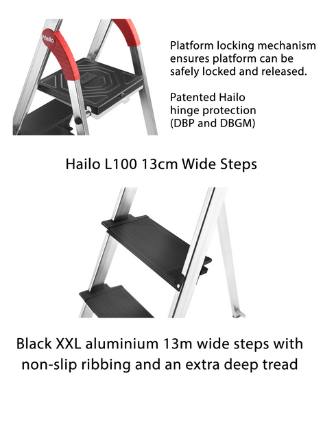 H8050-607 Hailo L100 Topline Safety Ladder 6 Steps
