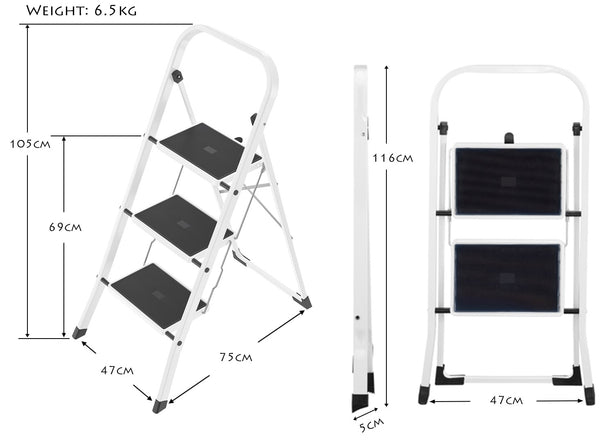 H4397-200 Hailo K40 Basicline 3-Step Stool White