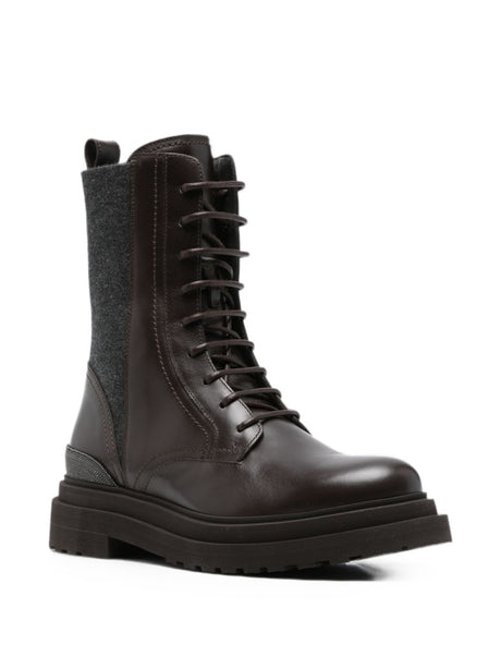Brunello Cucinelli Brown Leather Boots