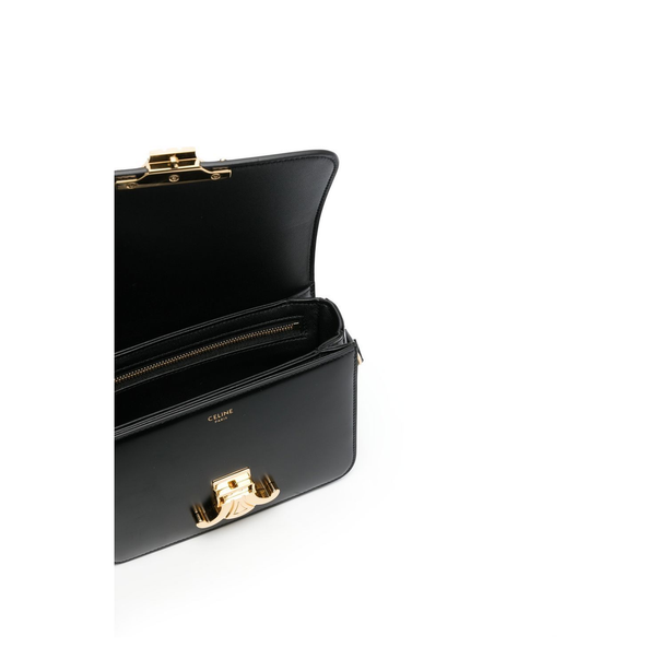 Triomphe Teen Calfskin Crossbody - Black