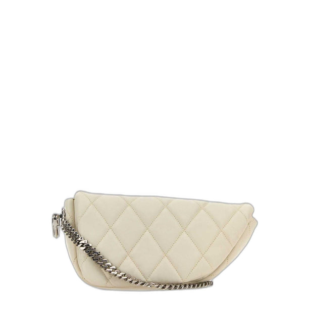 Medium Lambskin Clutch - Beige & Black