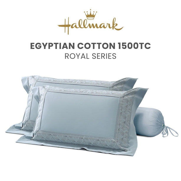 Hallmark Royal Egyptian Cotton 1500TC Italian Mercerized Design Pillowcases & Bolster cases