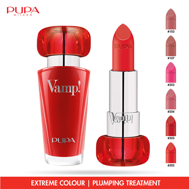 Pupa Vamp Extreme Colour Lipstick With Plumping Treatment - #203 Fuchsia Addicted