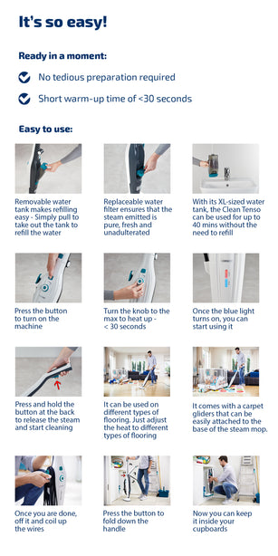 L11910 Steam Mop Clean Tenso