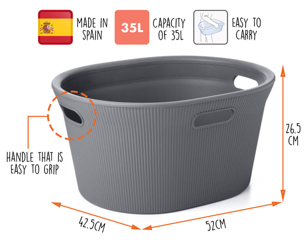 T0420.14 Tatay Laundry Basket 35L (Grey)