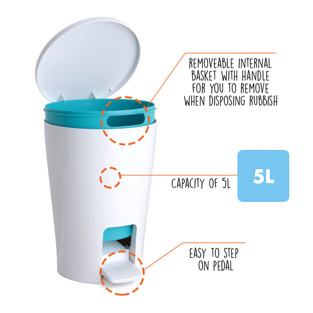 T4349.06 Tatay Bathroom Bin 5L (Grey)