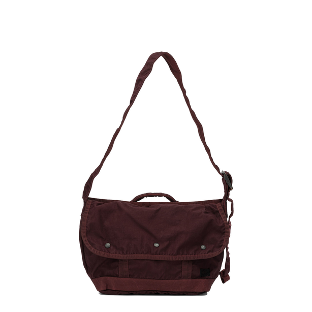 Crag Messenger Medium Nylon-Cotton Back Satin Shoulder Bag - Bordeaux