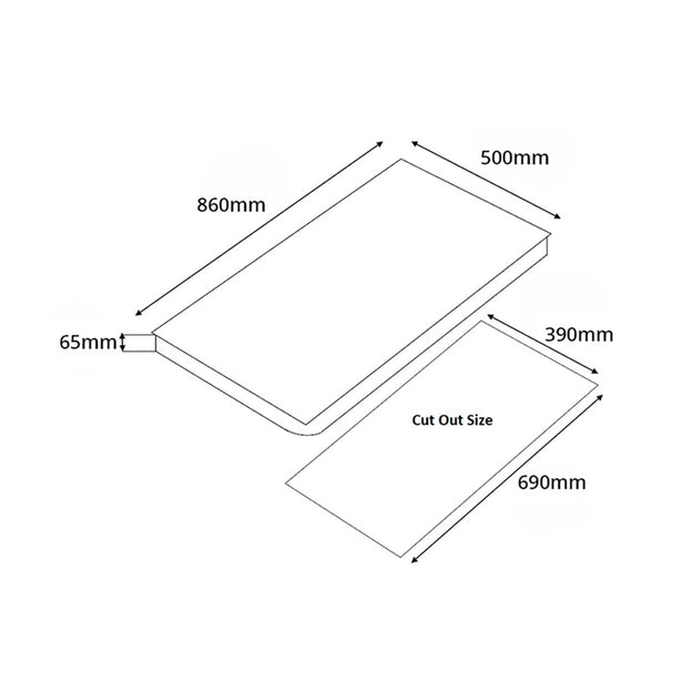 Tecno-T333TGSV 86cm SCHOTT Tempered Glass Hob