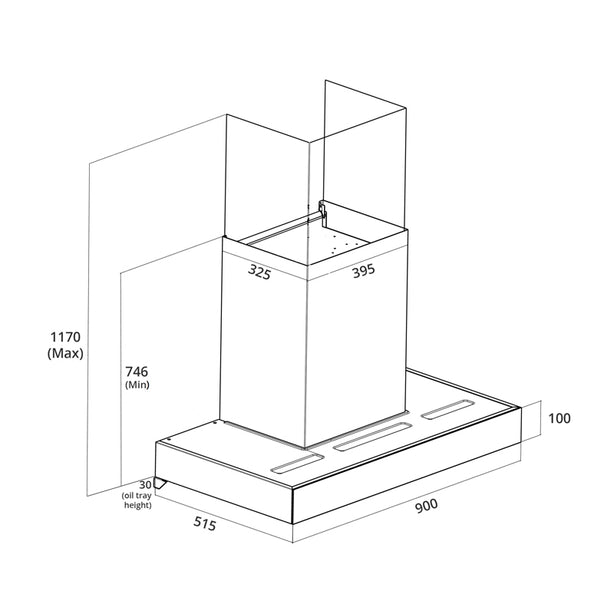 Tecno-KD3088 High Suction Chimney Hood With Auto Clean
