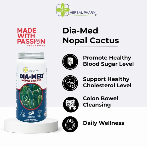 Herbal Pharm Dia-Med Nopal Cactus 90 V-Capsules