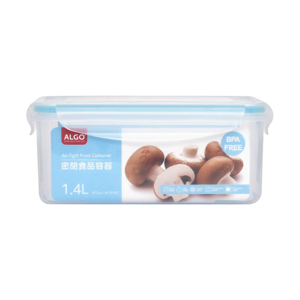 Algo Plastic Airtight Food Container 1.4L Rect 2P Set