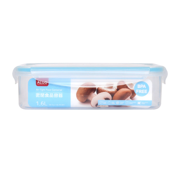 Algo Plastic Airtight Food Container 1.6L Rect 2P Set