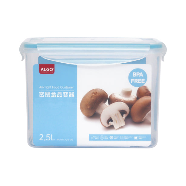 Algo Plastic Airtight Food Container 2.5L Rect 2P Set