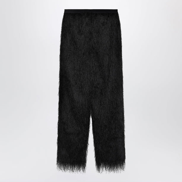 Black Reed Fringed Trousers